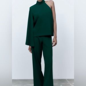 NWOT ZARA size L ASYMMETRIC MOCK NECK TOP